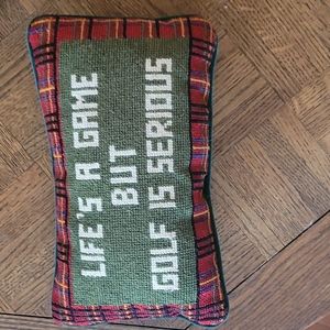 Life a Game... cross-stitch decorative pillow